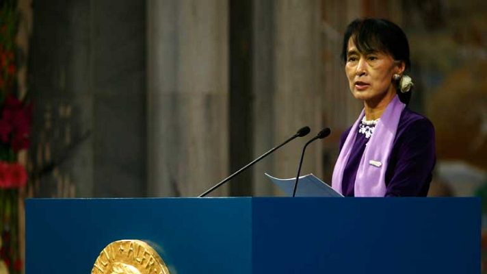 Telediario 1 - San Suu Kyi Premio Nobel de la Paz