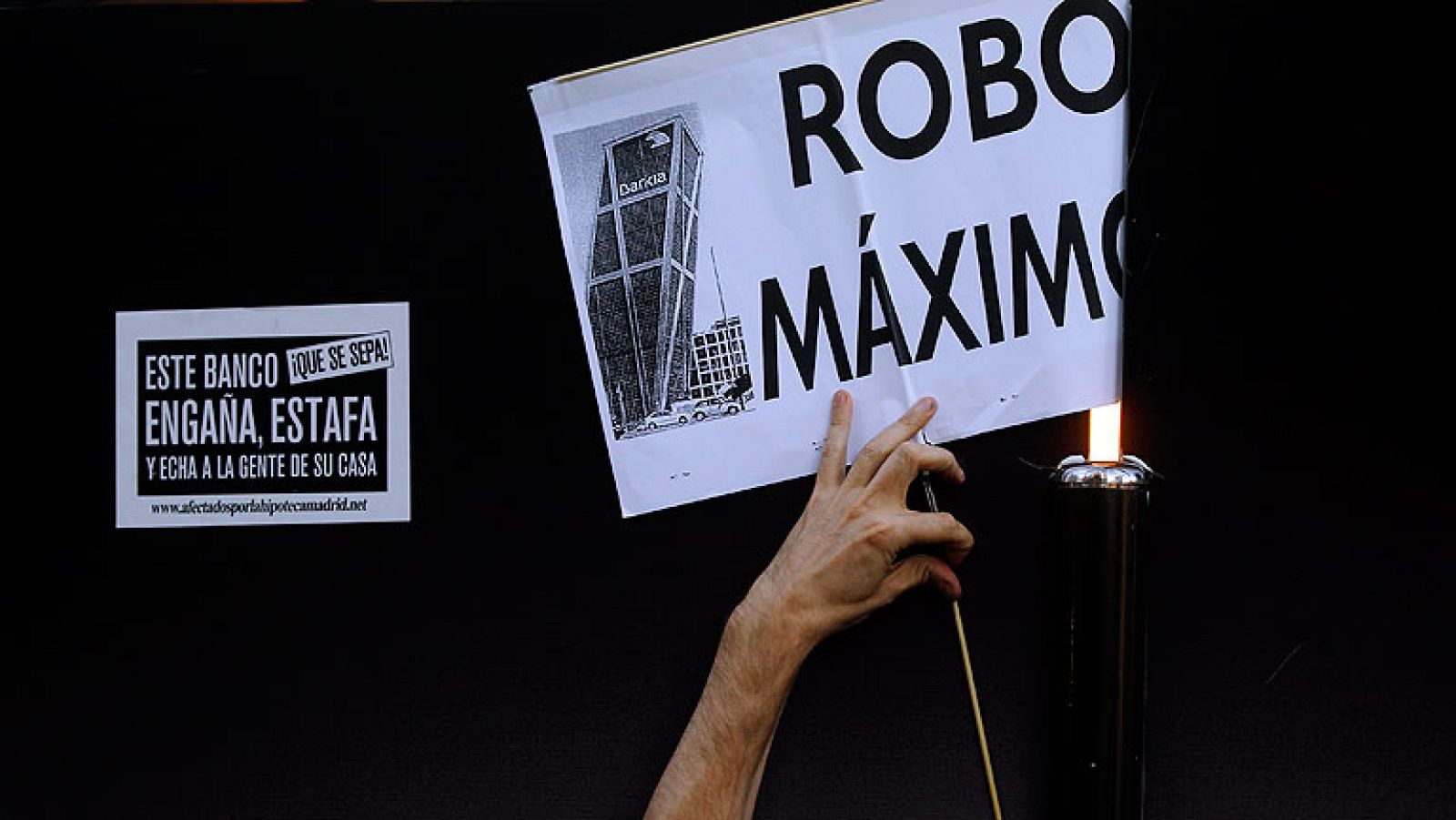 Protesta ante la sede de Bankia en Madrid