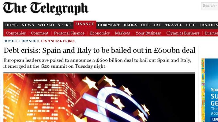 Los desayunos - El "rescate" del Telegraph a España e Italia acapara la atención internacional