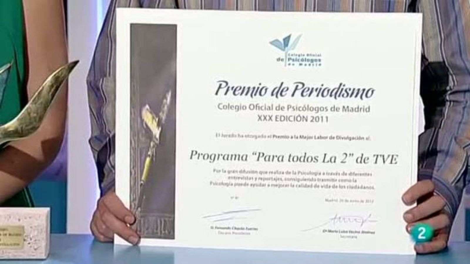 Para Todos la 2 - Premio  a Mejor Labor de Divulgación: La psicologia