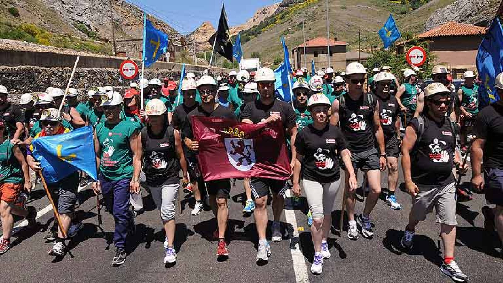 La marcha minera de Asturias llega a León