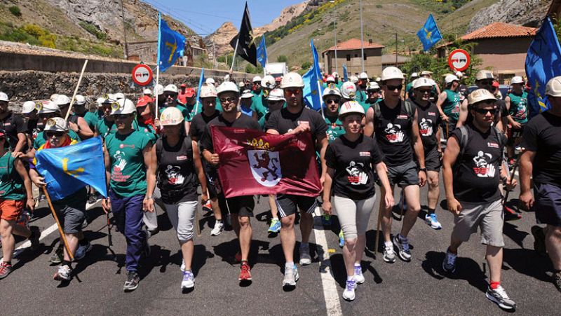 "Marcha negra" de mineros del carbón hacia Madrid