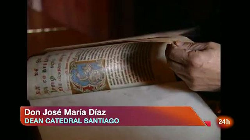 Don José María Díaz, deán de la Catedral de Santiago, confirma que se trata del Códice Calixtino. | Ver