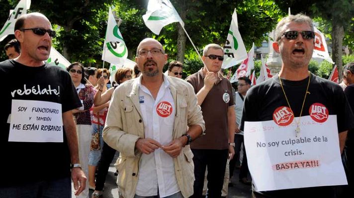 Telediario 1 - Protestas de los funcionarios