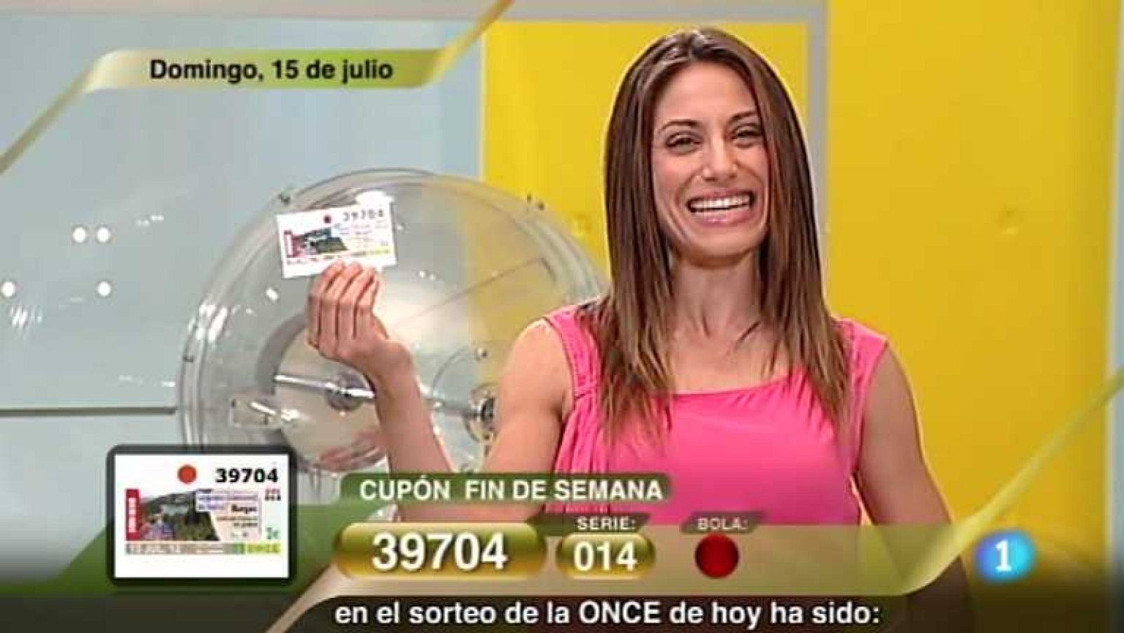 Sorteo ONCE - 15/07/12 - Ver ahora