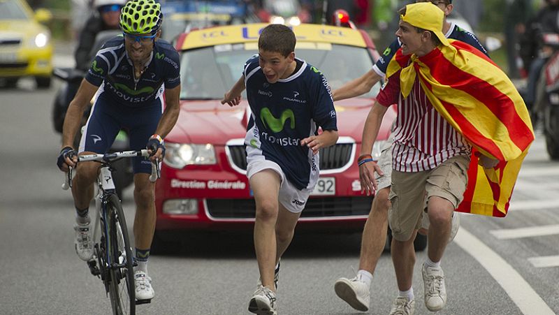 Así fue el sufrimiento de Valverde en la ascensión al Peyragudes