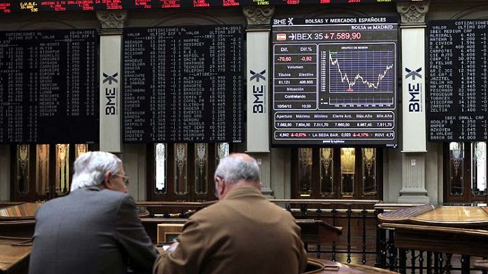 Telediario 1 - La rentabilidad de la deuda se dispara hasta el 7,20% y la prima supera los 600 puntos