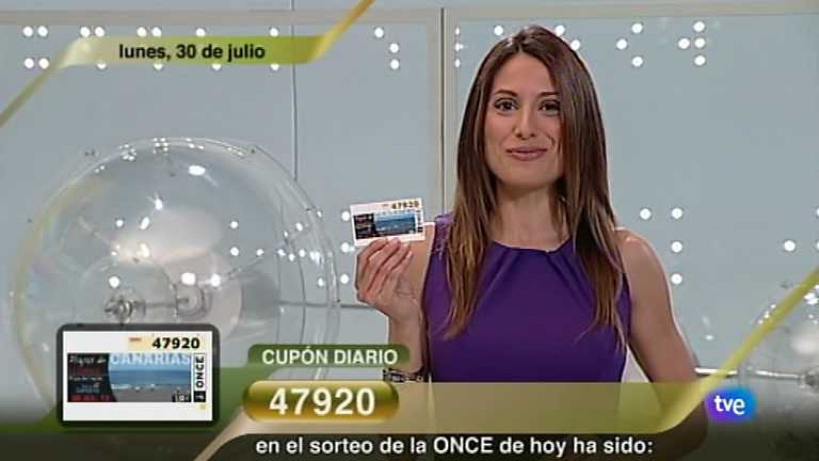 Sorteo ONCE - 30/07/12 - Ver ahora
