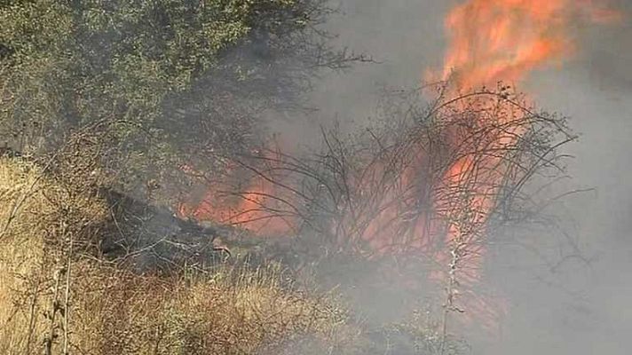 Telediario 1 - Fuego en el Parque del Alto Tajo
