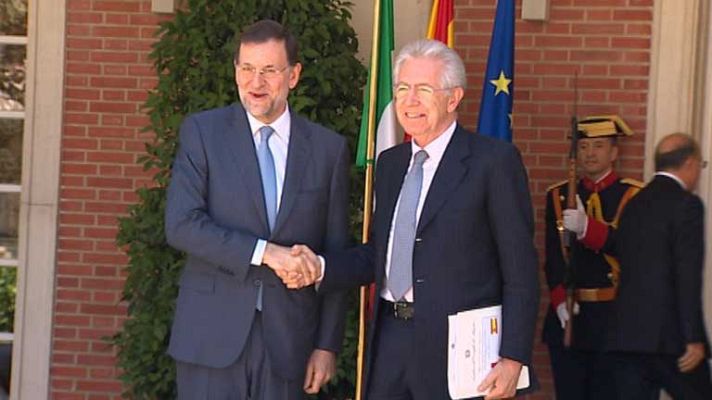 Telediario 1 - Rajoy y Monti en la Moncloa