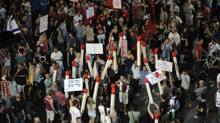 Telediario 1 - Movimientos de indignados de Israel