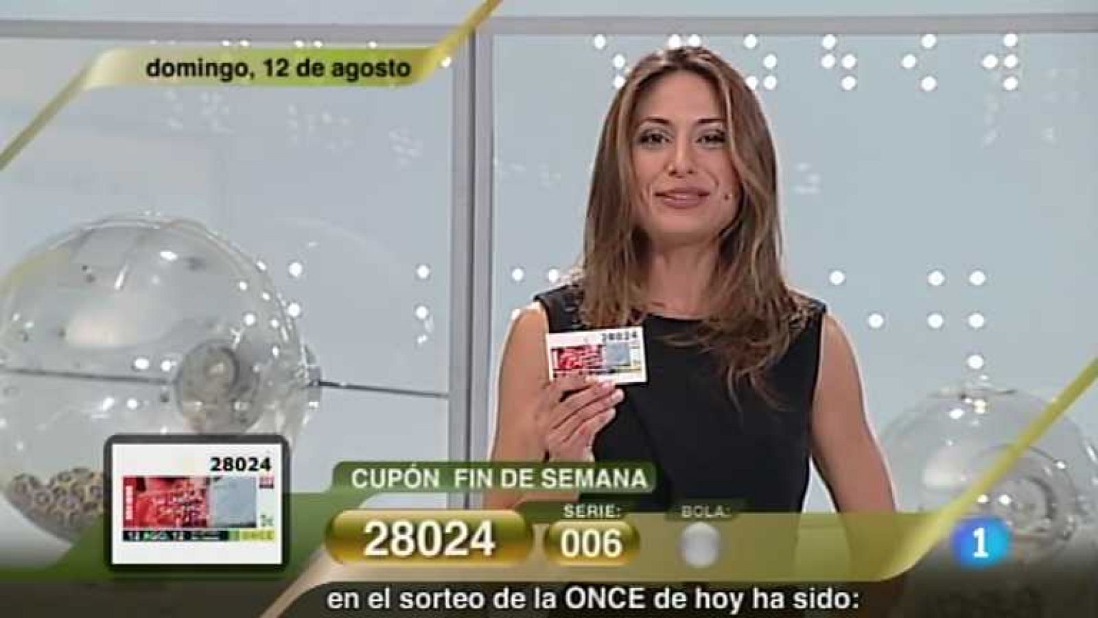 Sorteo ONCE - 12/08/12 - Ver ahora