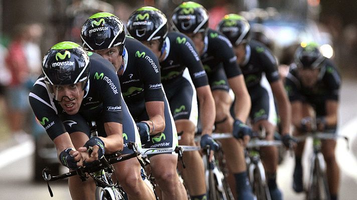 Vuelta ciclista a España - El Movistar Team se lleva la  contrarreloj