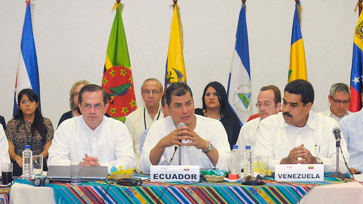 Telediario 1 - Reunión del Alba y Unasur para apoyar a Ecuador en el pulso con Reino Unido por Assange