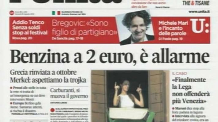Telediario 1 - La gasolina a 2 euros en Italia