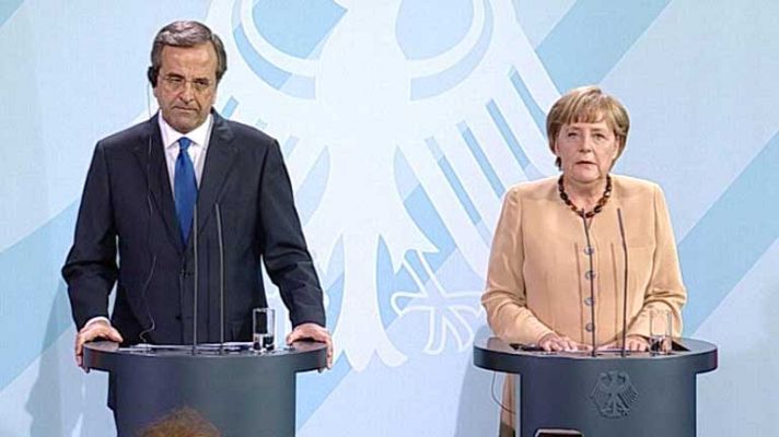 Telediario 1 - Reunión Samaras y Merkel en Berlín