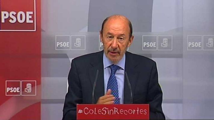 Telediario 1 - Opinión Rubalcaba recortes
