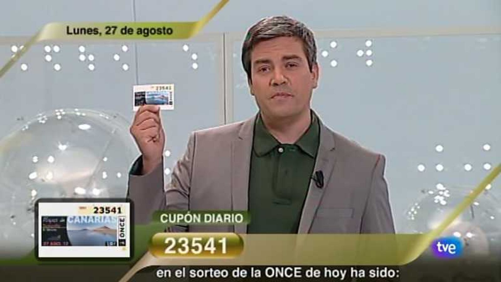 Sorteo ONCE - 27/08/12 - Ver ahora