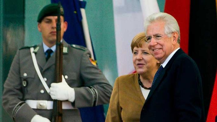Telediario 1 - Reunión Merkel-Monti