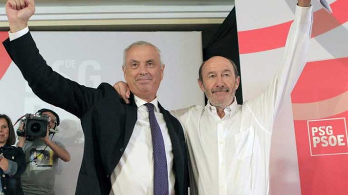 Telediario 1 - Rubalcaba en Galicia