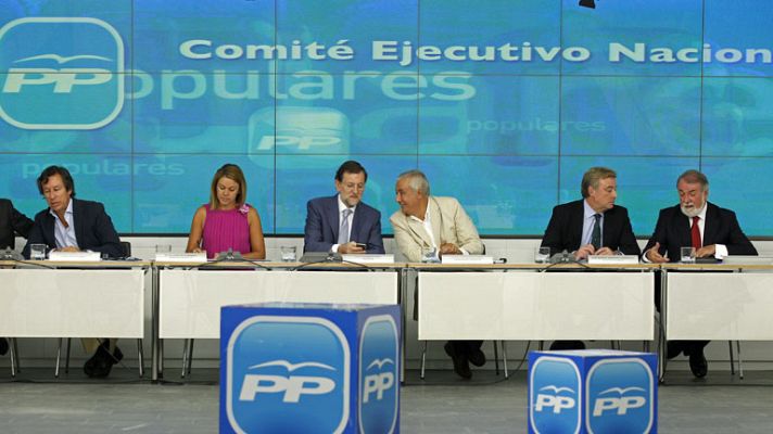 Telediario 1 - Rajoy se reúne con el Comité del PP