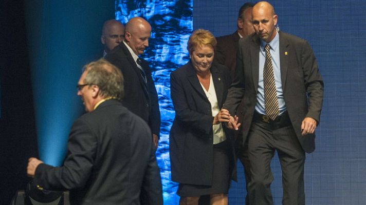 Telediario 1 - Un muerto en un tiroteo en la sede donde el Partido Quebequés celebraba la victoria