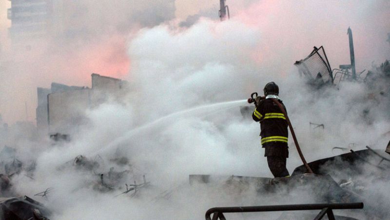 Un incendio arrasa una favela de Sao Paulo