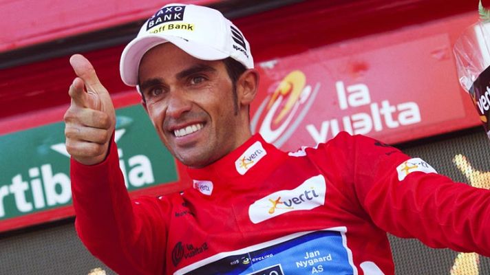 Vuelta ciclista a España - Contador asesta un golpe a la Vuelta y ya viste de rojo