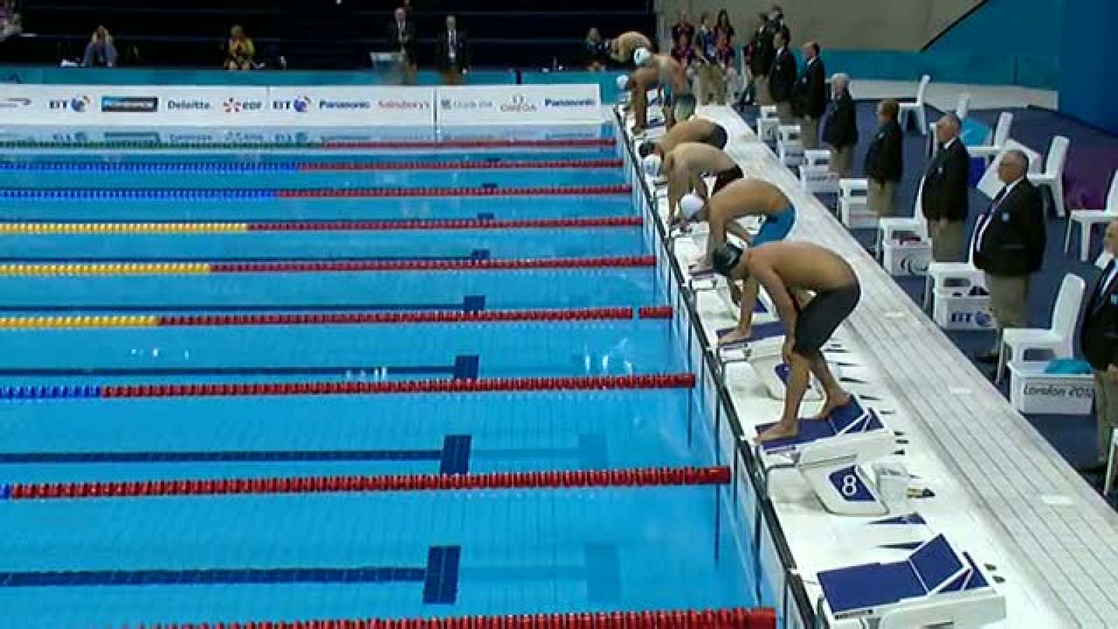El nadador español llega tercero en la final de 50 metros libres de los Juegos Paralímpicos de Londres 2012.