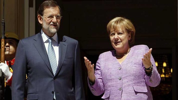 Telediario 1 - Merkel en la Moncloa