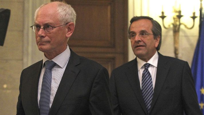 Telediario 1 - Van Rompuy en Grecia