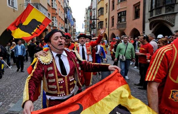 Eurocopa - Aficionados españoles en Innsbruck