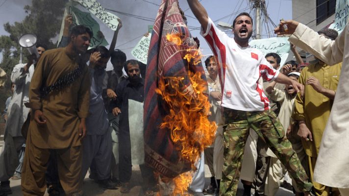 Telediario 1 - Continúan las protestas en los países musulmanes por el vídeo sobre Mahoma