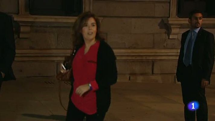 Telediario 1 - Sáenz de Santamaría: "Hay que diferenciar entre los ciudadanos que se manifiestan y los que van a otras cosas"