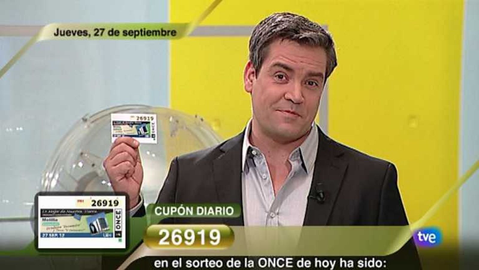 Sorteo ONCE - 27/09/12 - Ver ahora