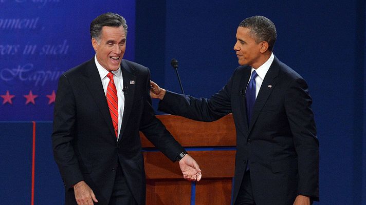Telediario 1 - Romney vence con claridad a Obama en el primer debate electoral televisado