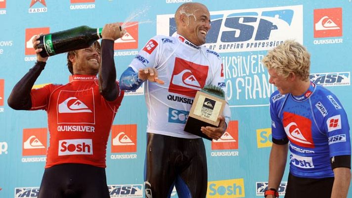 Telediario 1 - Kelly Slater vuelve a ganar en la playa francesa de Graviere