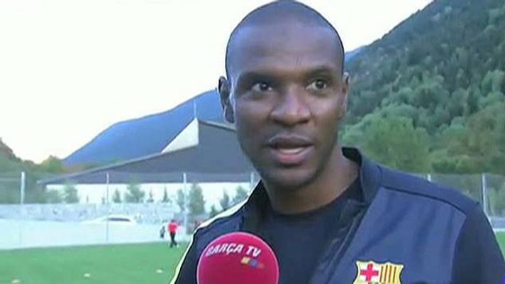 Telediario 1 - Abidal, cansado pero feliz en su entrenamiento