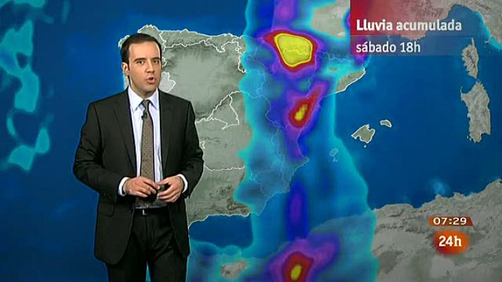 El tiempo - Lluvias fuertes en el tercio oriental peninsular y poco nuboso en el resto