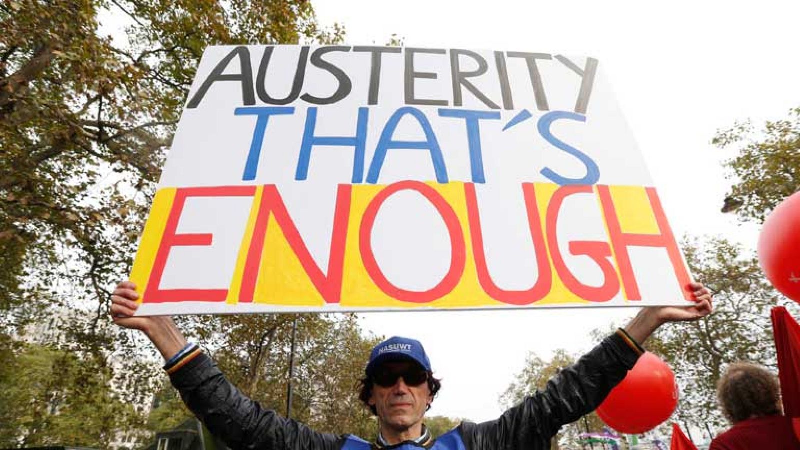 Manifestación en Londres contra los recortes del gobierno de David Cameron