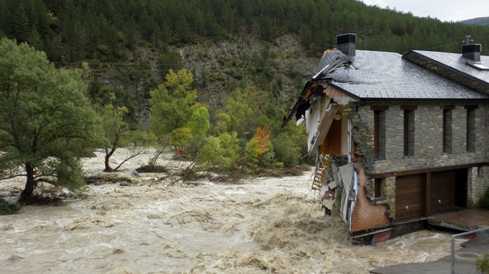 Telediario 1 - Lo peor del temporal que azota al noreste está en Huesca