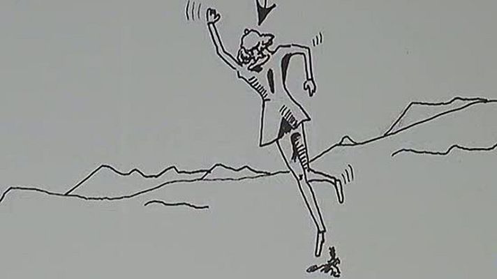 Telediario 1 - Un enfermo psiquiátrico logra exponer sus dibujos junto a las obras de Jeff Koons