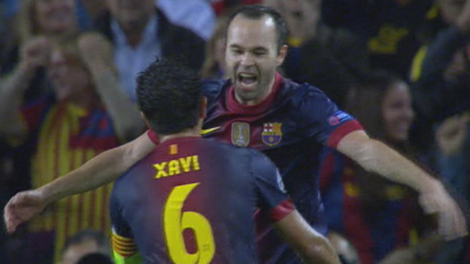 Andrés Iniesta ha logrado el gol del 1-1 ante el Celtic de Glasgow  justo antes de finalizar la primera mitad, en el minuto 44 de juego.