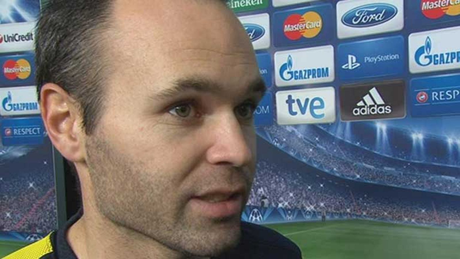 El centrocampista del FC Barcelona, Andrés Iniesta, ha declarado a TVE después del Barça 2 - 1 Celtic que el gol de Jordi Alba en el descuento ha hecho justicia ya que su equipo se merecía la victoria.