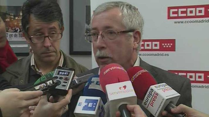 Telediario 1 - Reacciones de los sindicatos