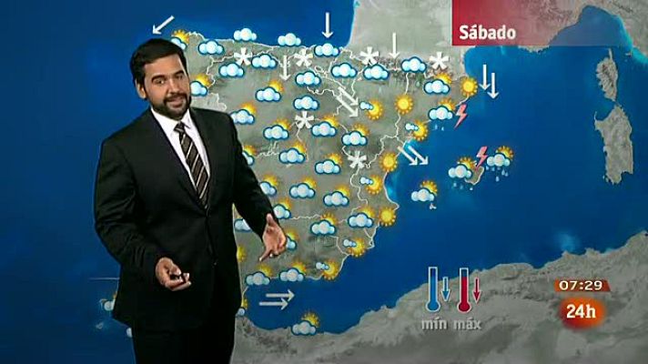El tiempo - Lluvias fuertes en Baleares y nieve en el norte peninsular