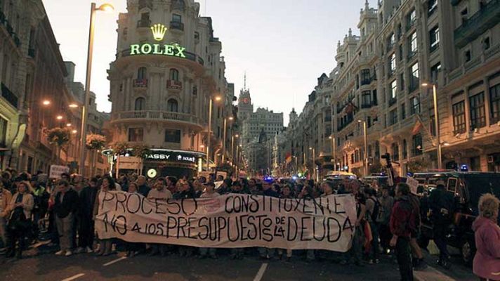 Telediario 1 - Protestas por los recortes
