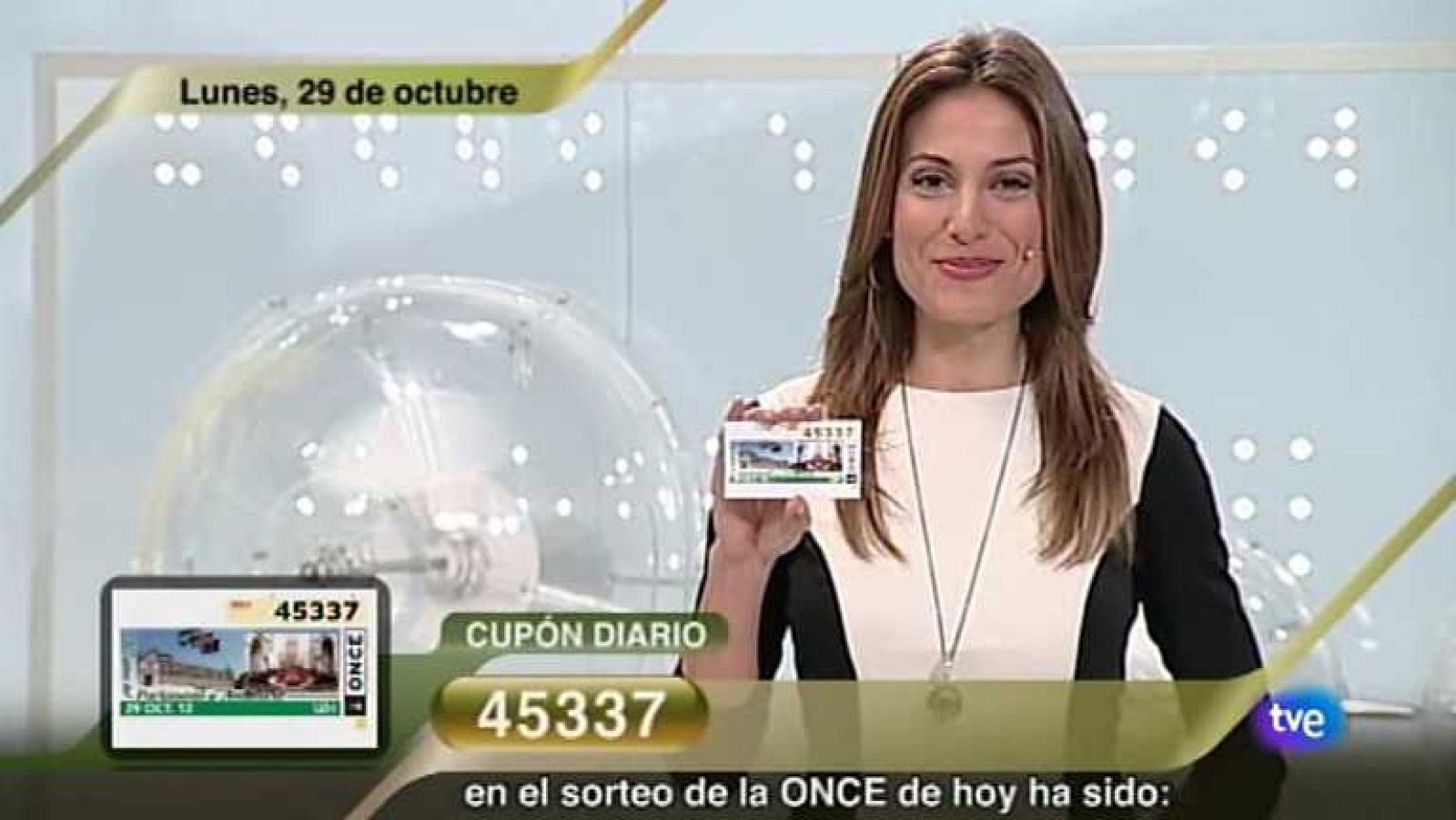 Sorteo ONCE - 29/10/12 - Ver ahora