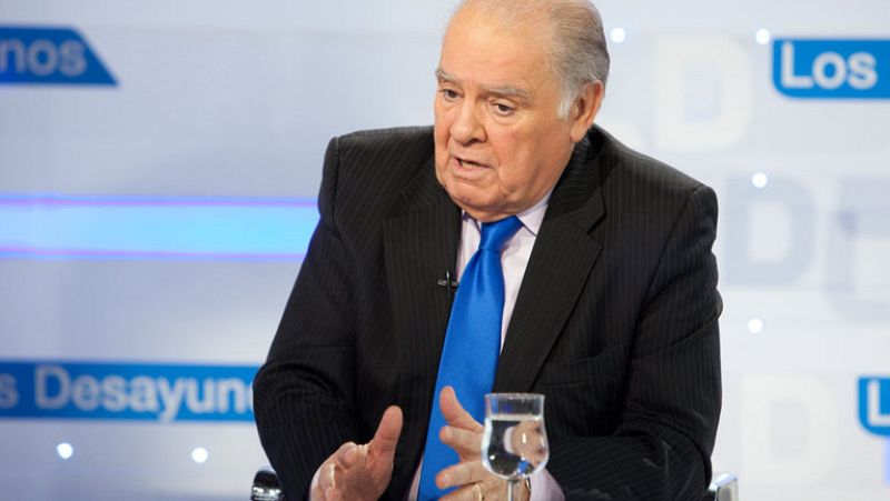 El secretario general iberoamericano, Enrique Iglesias, en Los desayunos