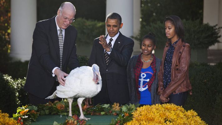 Telediario 1 - Obama indulta pavo